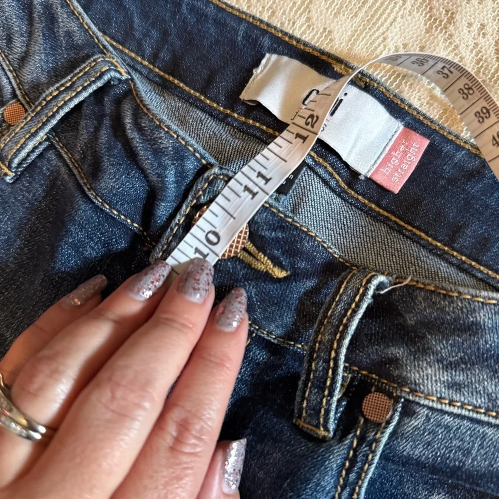 Cabi higher straight lightly distressed jeans